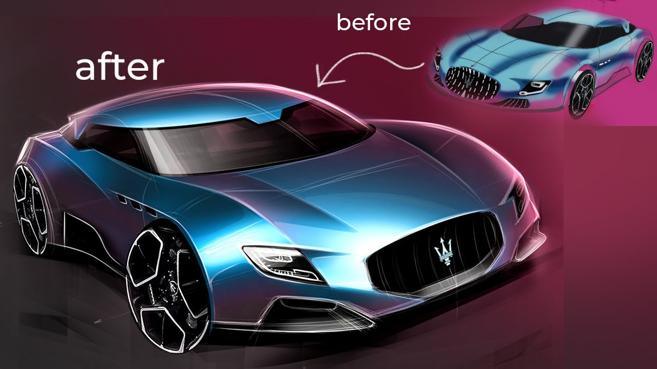 How To Add Metallic Paint On Your Car Design Sketches?! 🚗 Reviewing Your Designs Episode 08!