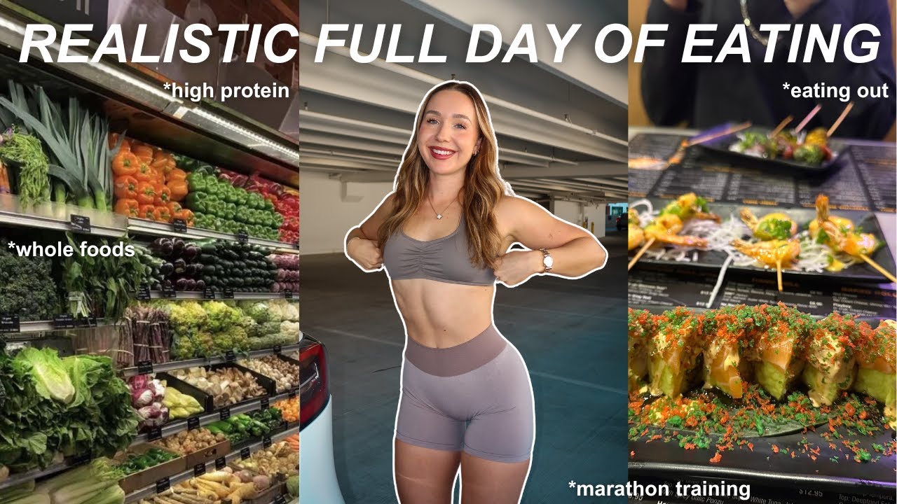 Full Day of Eating as a Hybrid Athlete training for a MARATHON *high protein & intuitive
