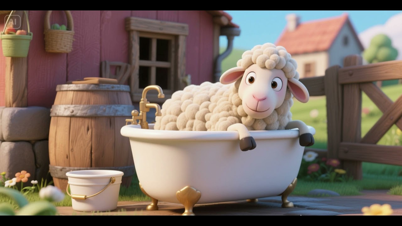 🐑🛁 Sheep in the Farmer&rsquo;s Bathtub | Funny Animal Bath Song for Kids | Nursery Rhymes & Learning Songs
