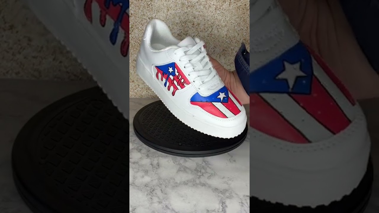 Puerto Rico inspired custom Walmart Air Force 1 Dupes!! ￼
