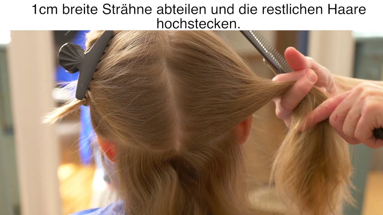 M&auml;dchen Haare selber schneiden - Kinder spitzen schneiden