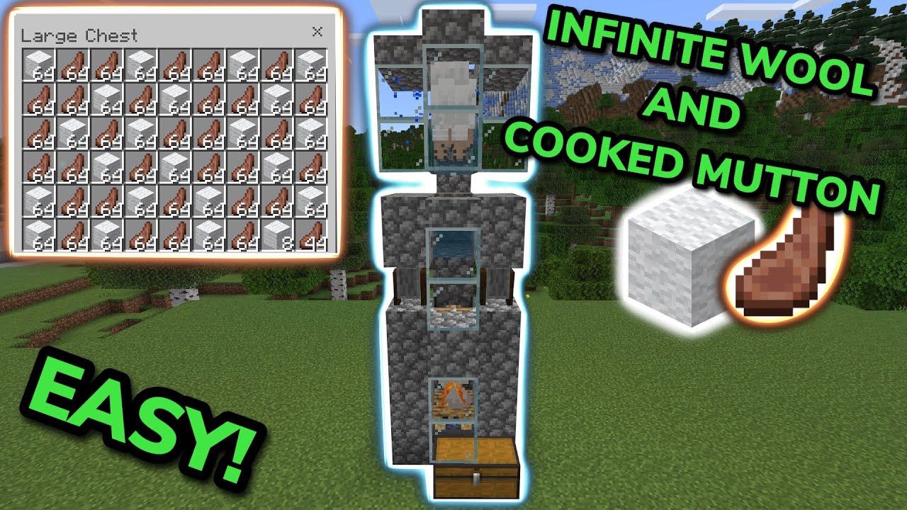 SIMPLE SHEEP FARM TUTORIAL in Minecraft Bedrock (MCPE/Xbox/PS4/Nintendo Switch/PC)