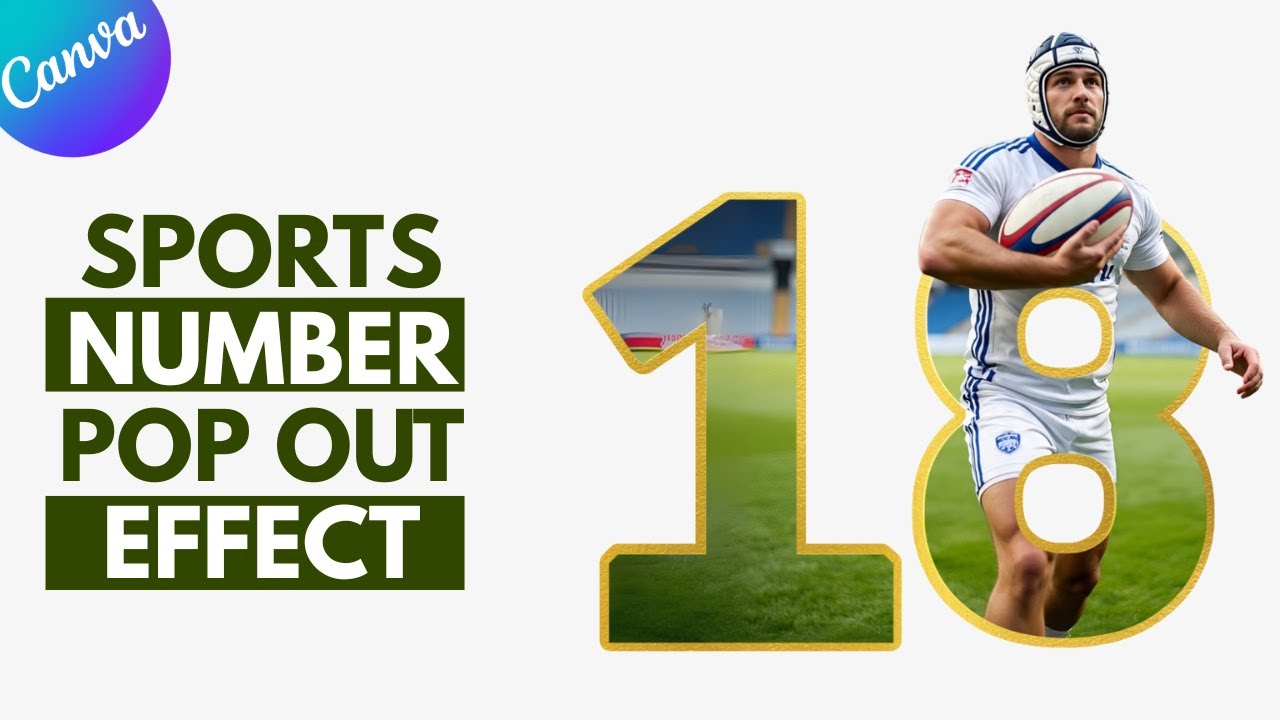 How to Make a Sports Number Pop Out effect in Canva | 3D Debossed Tutorial | Canva Frames