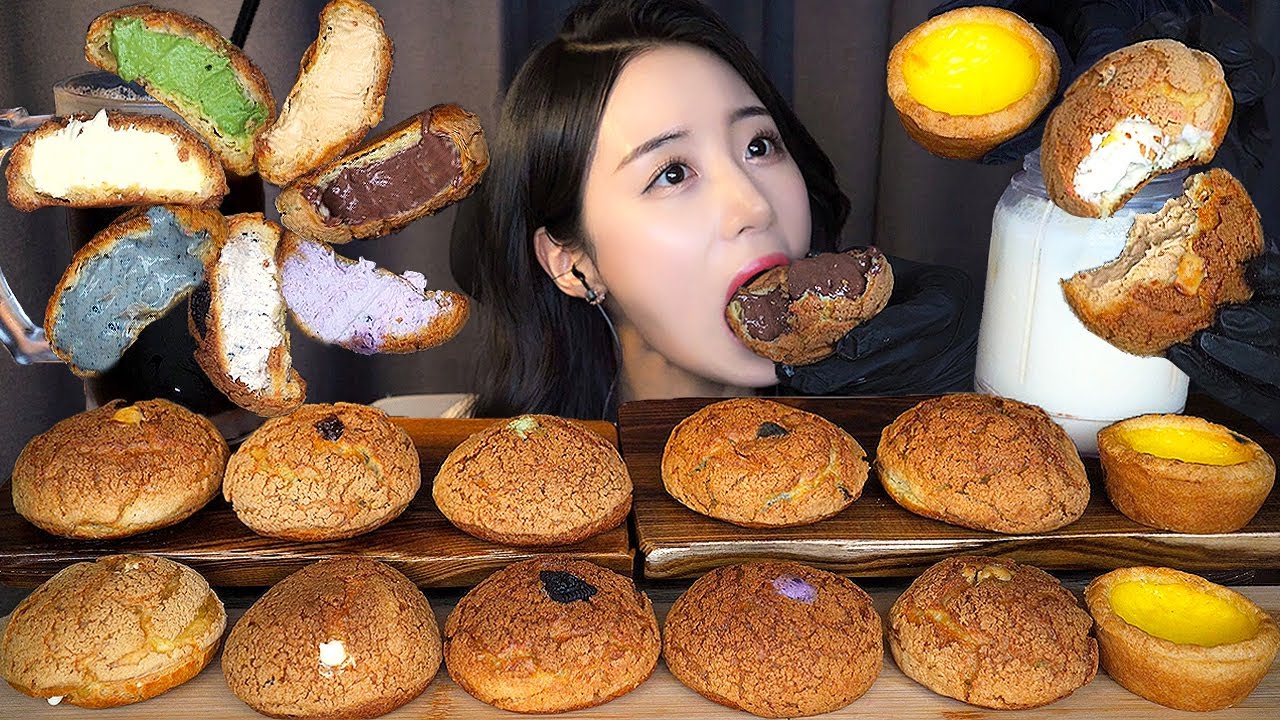 🍪 Торт с заварным кремом ASMR Мукбанг ДесертㅣМятный Шоколад ПеченьеㅣDessert Mukbang
