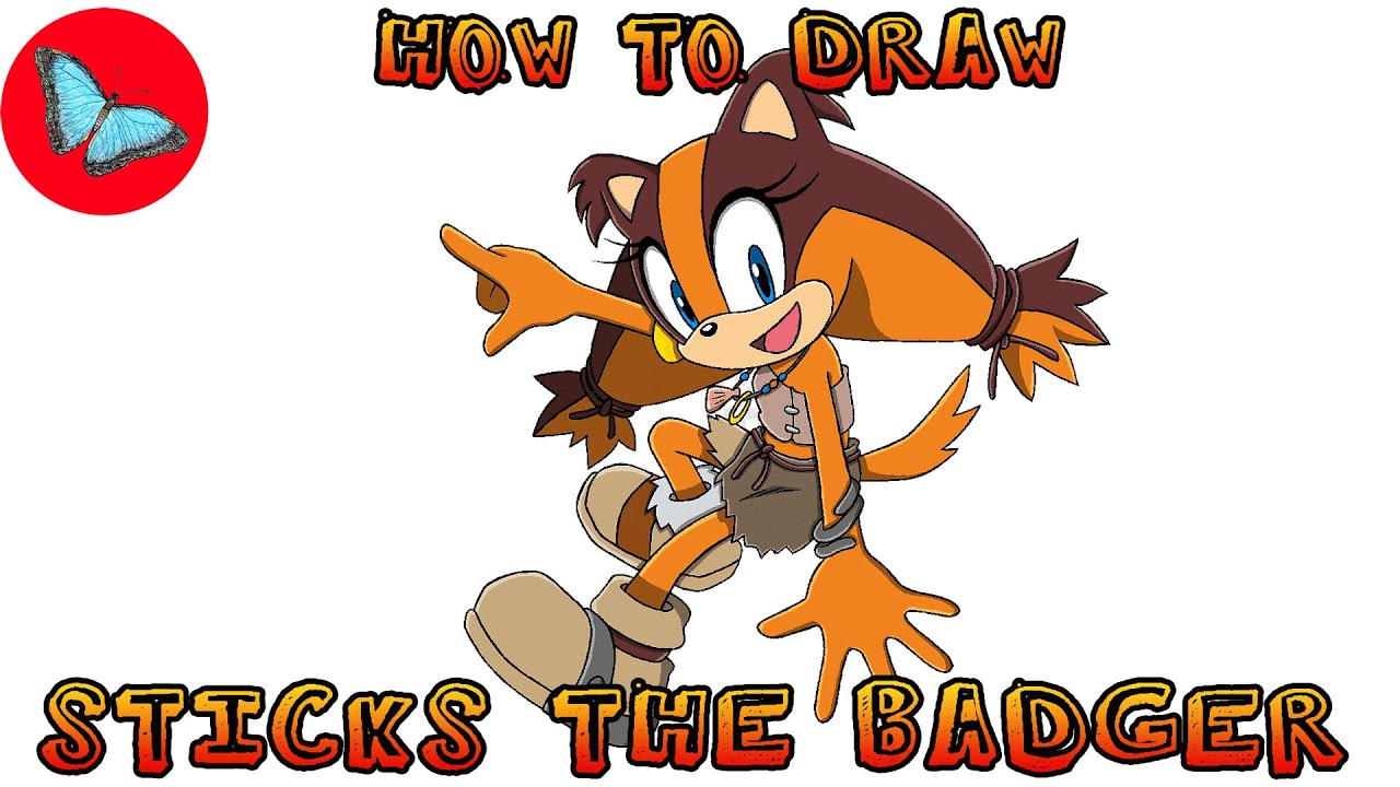 How To Draw Sticks The Badger - Sonic the Hedgehog | Drawing Animals