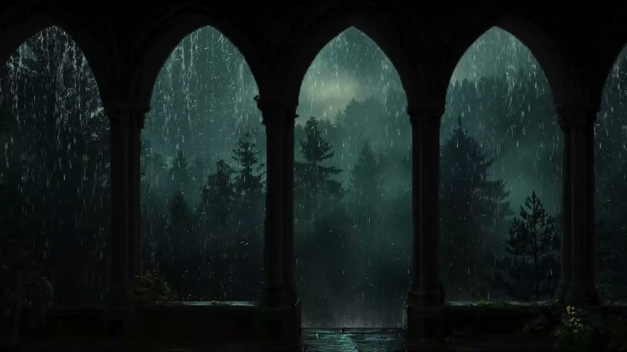 Sleep Instantly 🏰 Medieval Castle Rainstorm with Thunder Ambience