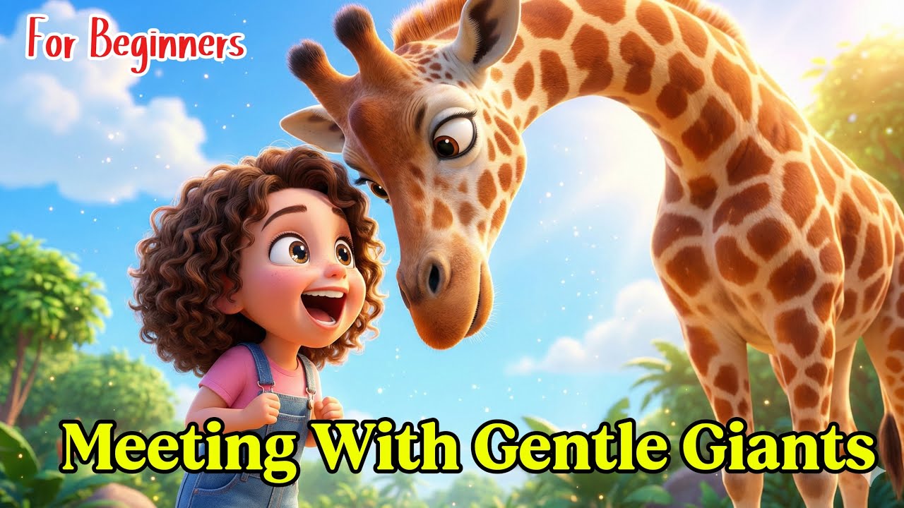 🦒 Meeting the Gentle Giants | Slow English Story