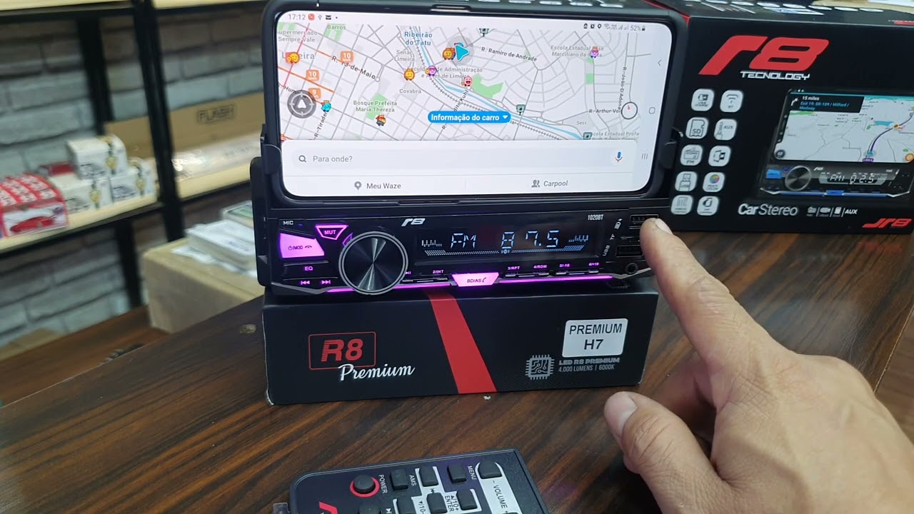 Respondendo a duvidas do Auto Radio R8 com suporte de celular