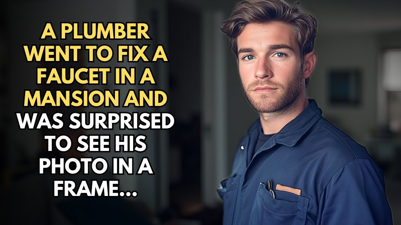 A PLUMBER WENT TO FIX A FAUCET IN A MANSION AND WAS SURPRISED TO SEE HIS PHOTO IN A FRAME.