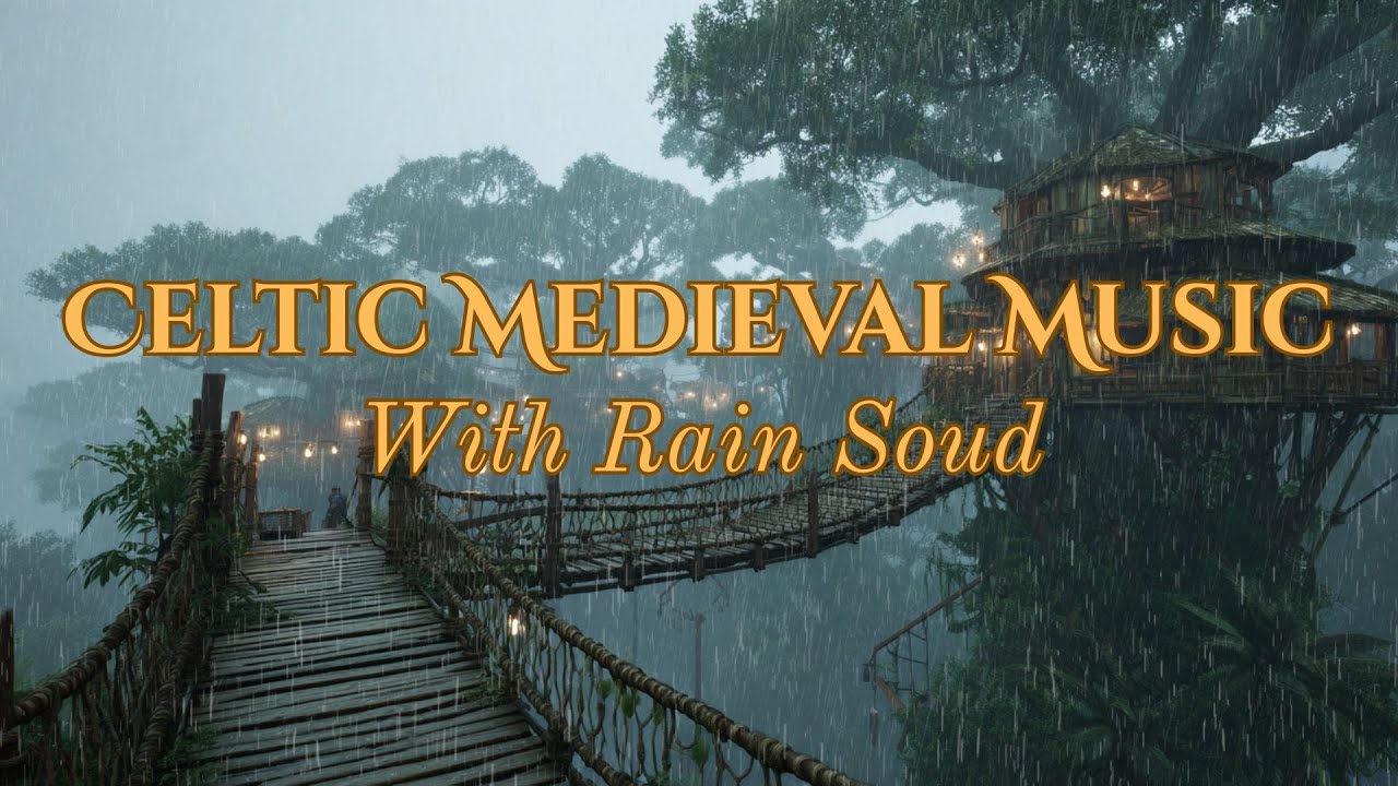 Medieval Celtic Music with Rain – Deep Fantasy Ambience for Sleep, Stress Relief & Peaceful Night