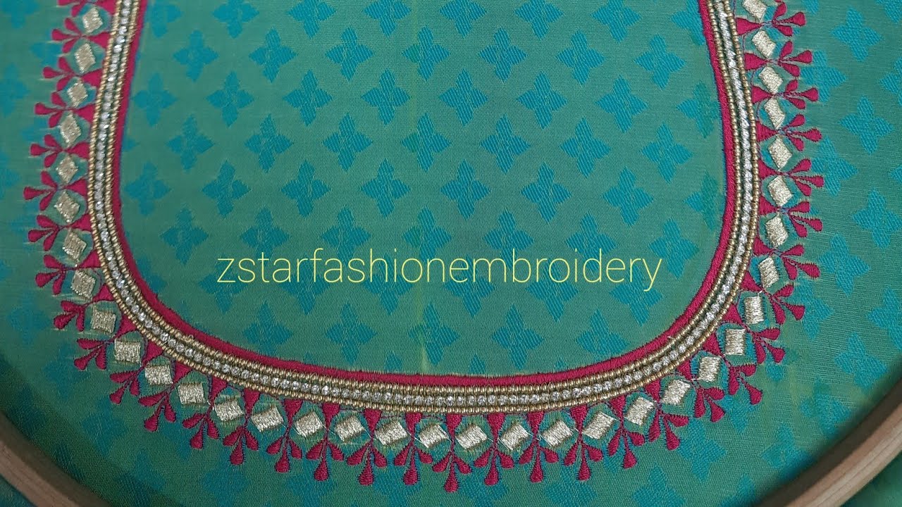 Simple machine embroidery designs | #youtubevedio #Zstarfashionembroidery #machineembroidery 