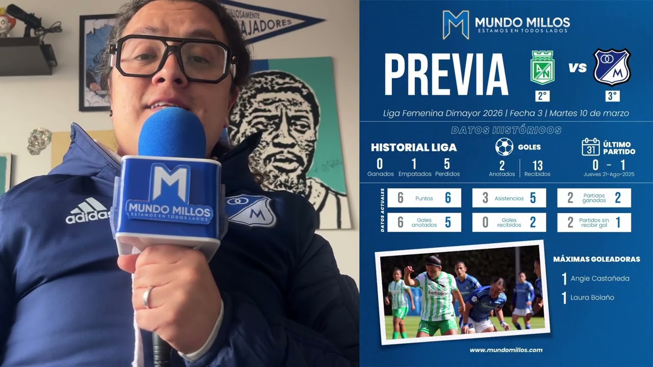 #LaPrevia Nacional vs MILLONARIOS (Liga Femenina 2026)