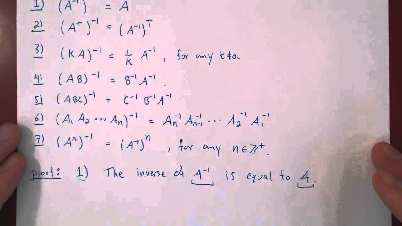 Matrix Inverse - Properties