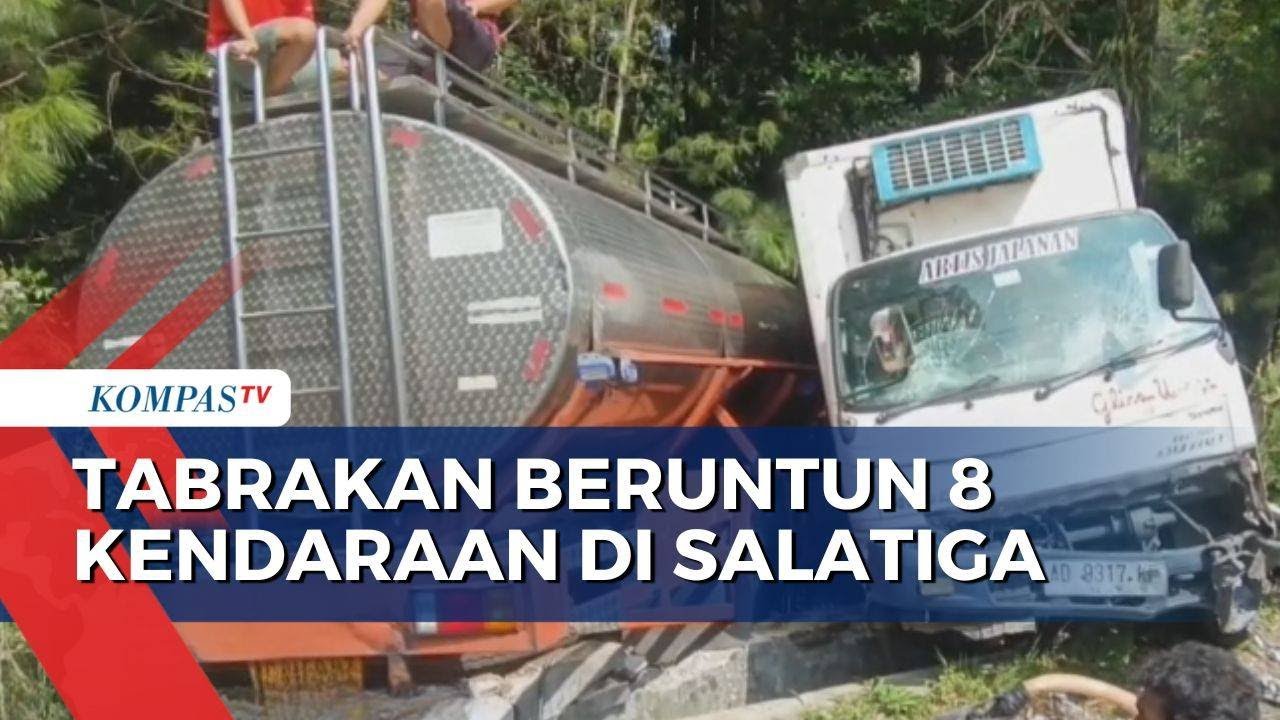 Ngeri! Kecelakaan Beruntun 8 Kendaraan di Salatiga, 4 Orang Luka