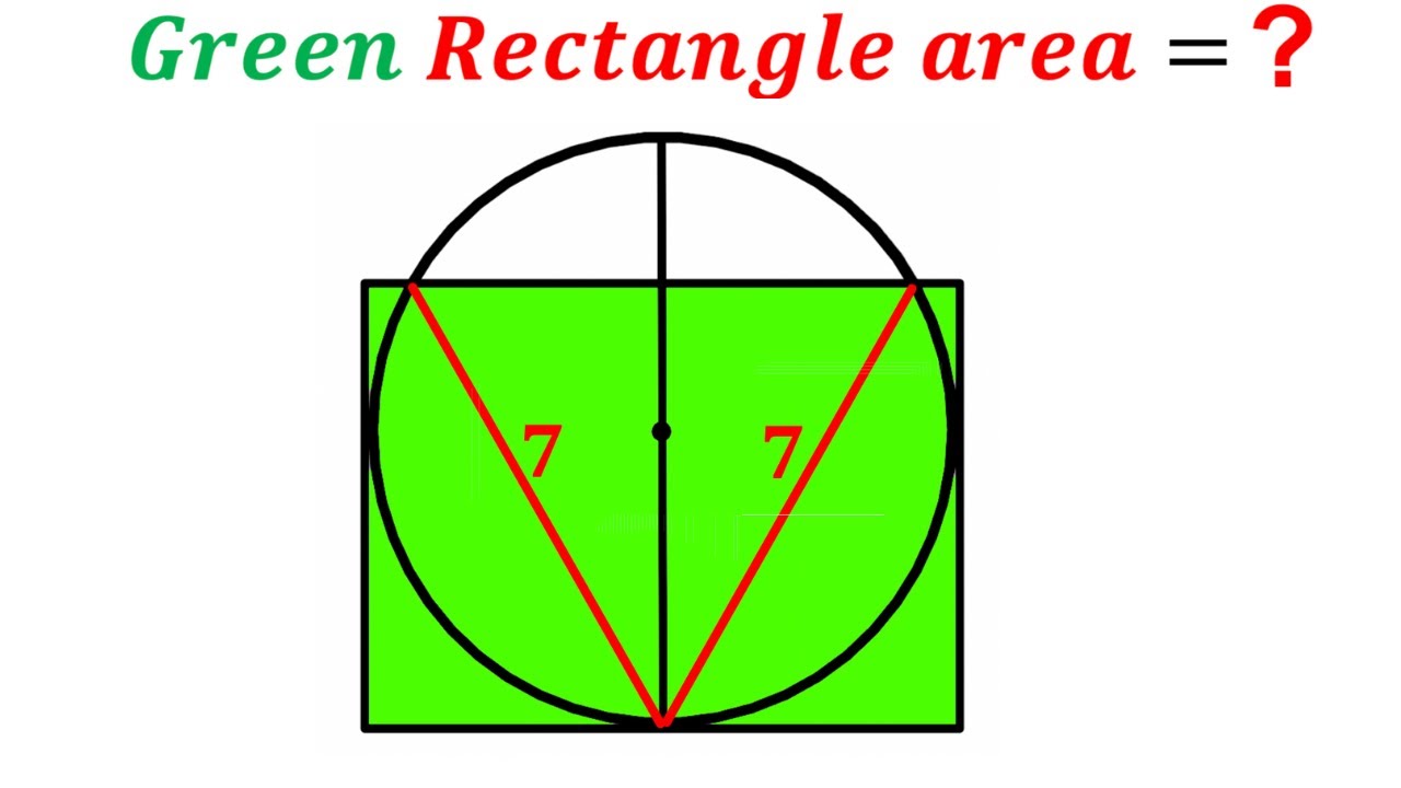 Can you calculate area of the Green Rectangle? | (Circle) | #math #maths | #geometry