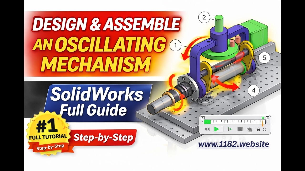 Design & Assemble an Oscillating Mechanism | SolidWorks Full Guide