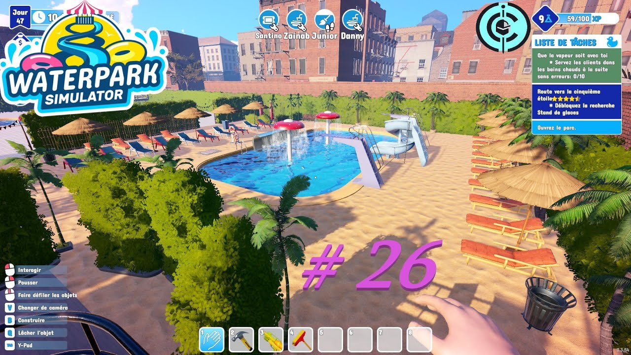 waterpark simulator #26: Ambiance plage & palmiers, manque que les cocktails.