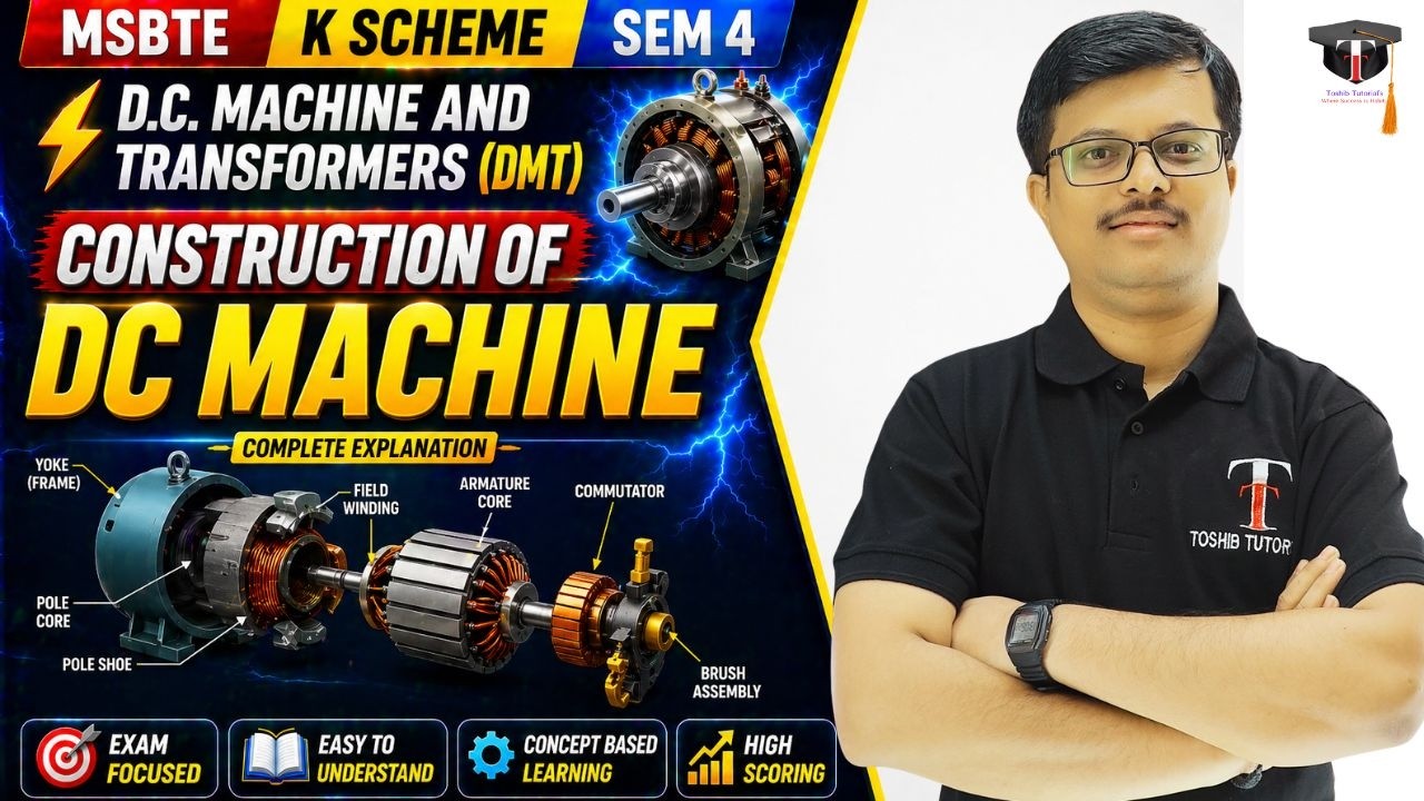 Construction of DC Machine | DMT | SEM 4 | K scheme | MSBTE |Toshib Tutorials