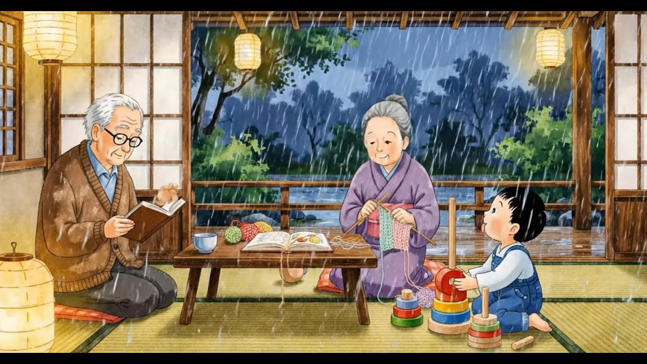 A Peaceful Rainy Cozy Village | Simple food With GrandParents | Ghibli Inspired Indian Village ASMR
