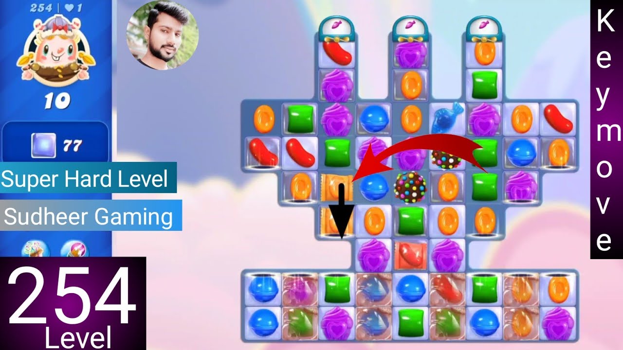 Candy crush saga level 254 । No boosters। Super Hard level । Candy crush 254 help। Sudheer CC Gaming