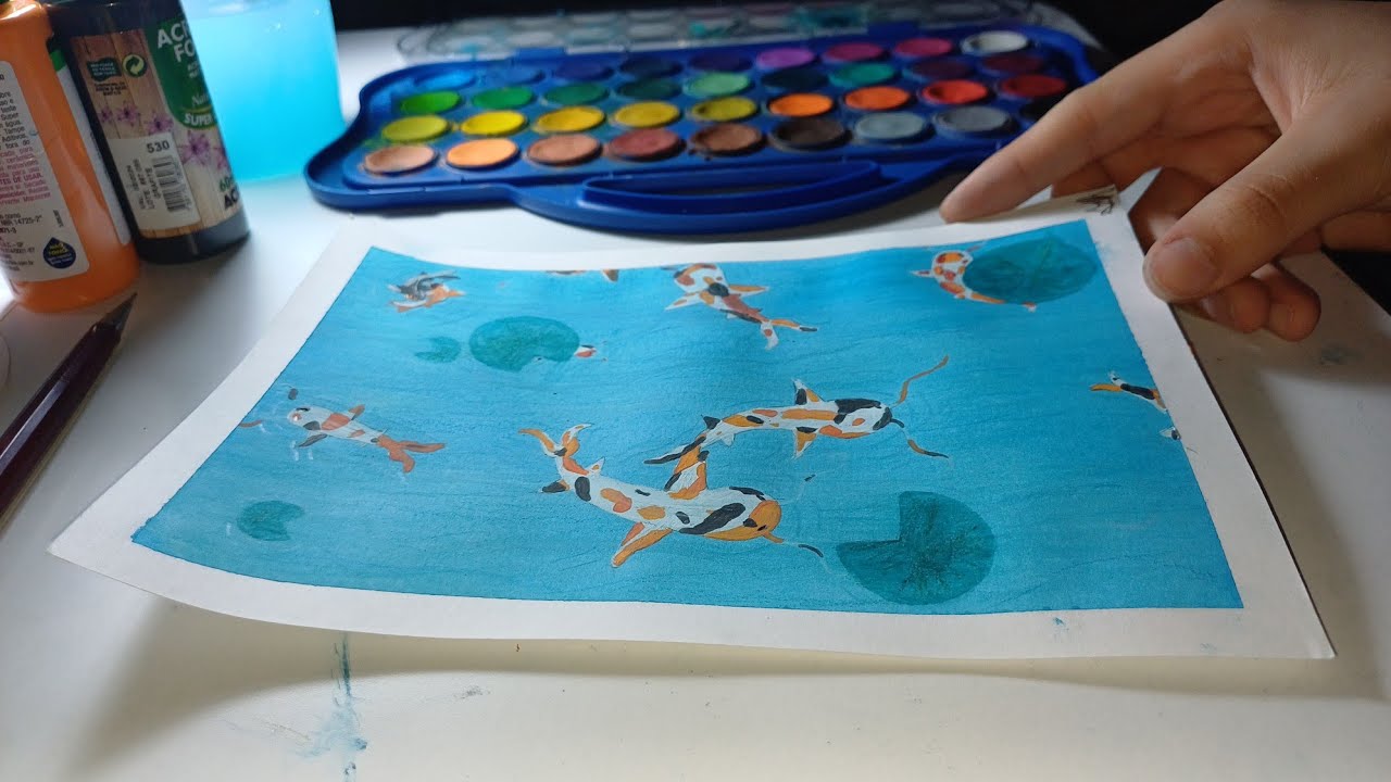 ASMR || Koi Fish Painting and Yapping about Watercolours