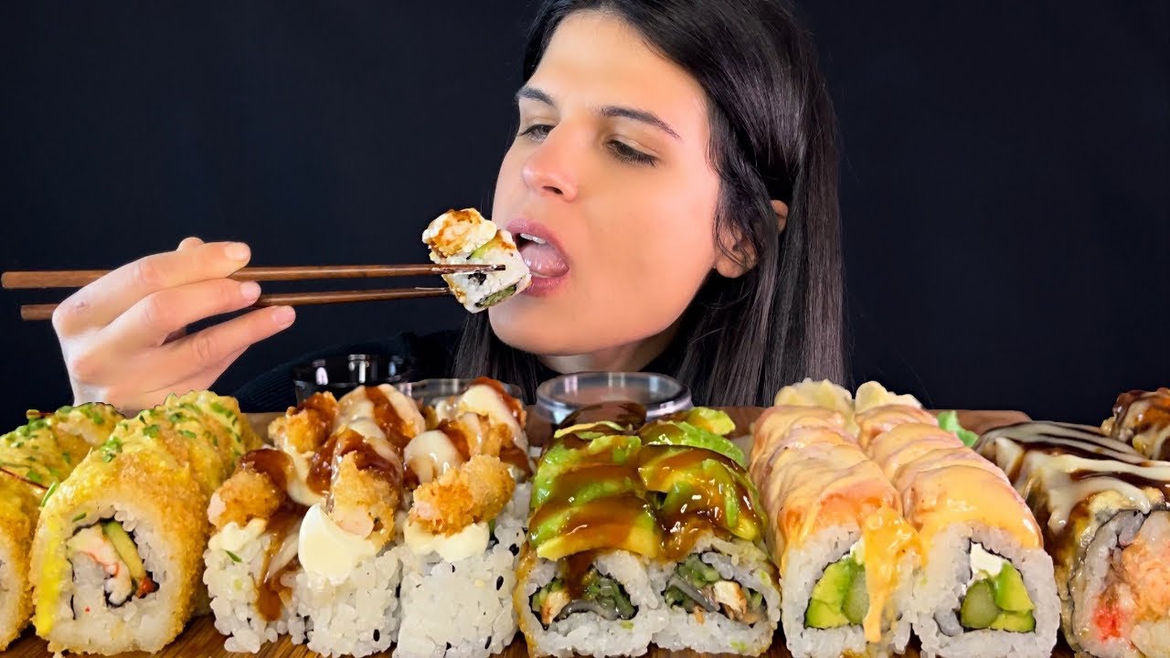 SUSHI PLATTER | ASMR | MUKBANG | EATING SOUNDS