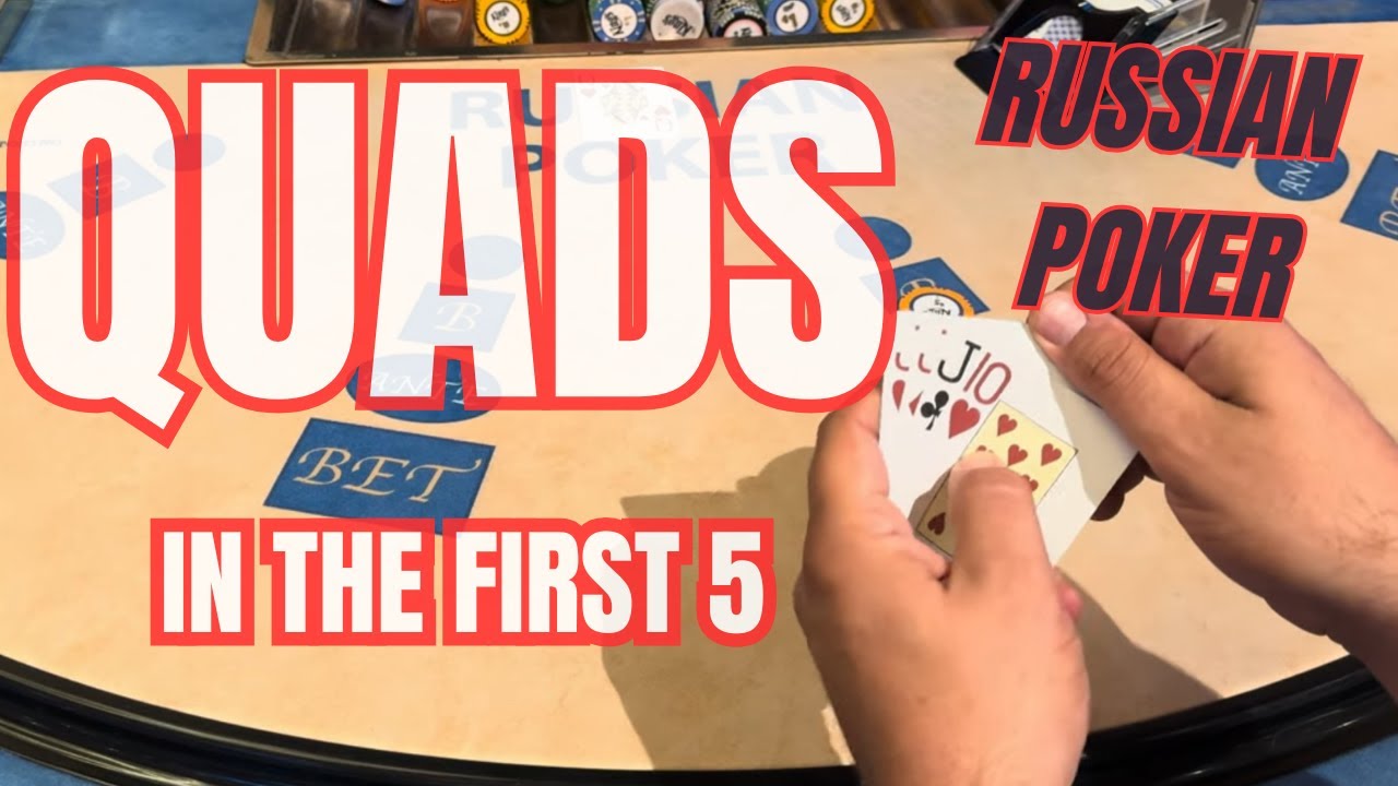 RUSSIAN POKER ! QUADS IN THE FIRST 5 CARDS BIG WIN BIG WONUS