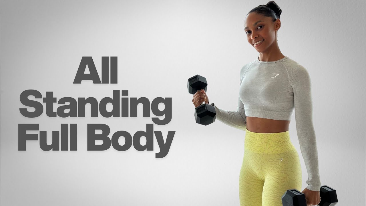 20 minute Full Body Dumbbell Workout | ALL STANDING EXERCISES | Muscle, Strength & Tone 🔥