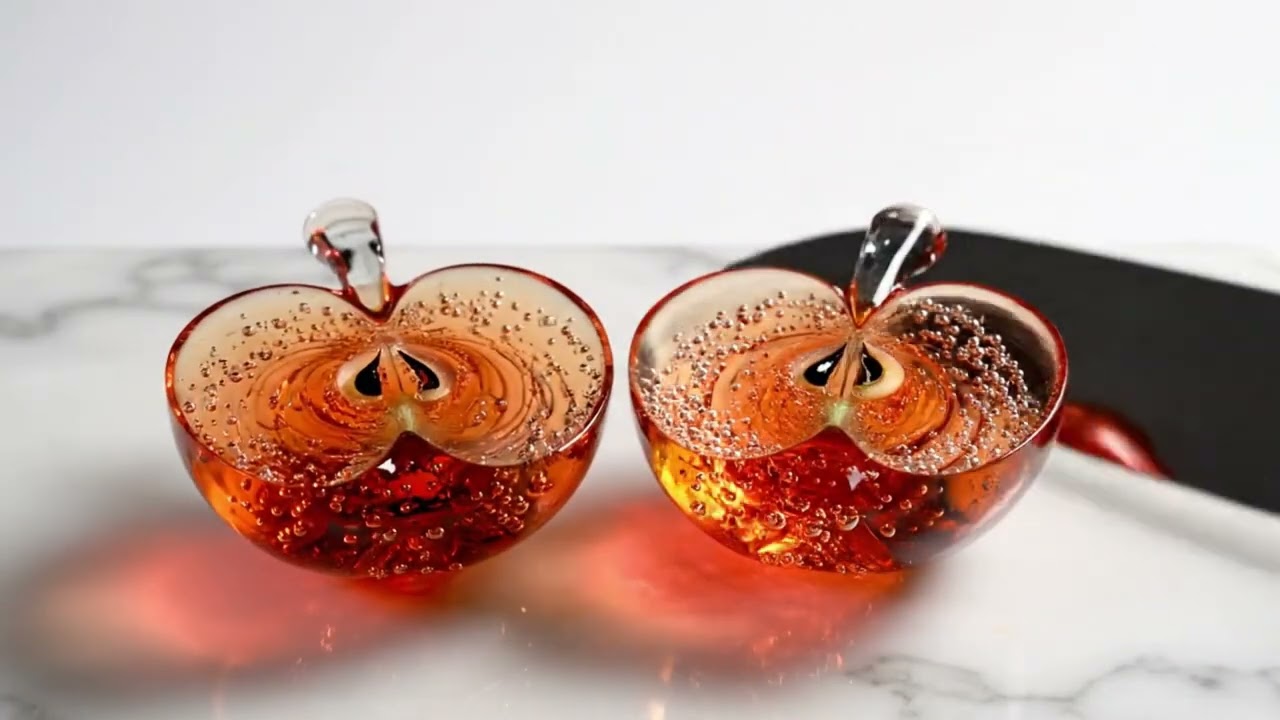 Glass Fruit Cutting ASMR | Satisfying Transparent Glass Fruit Slicing | No Music Pure ASMR