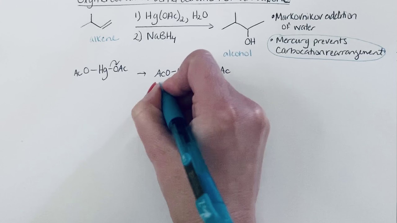 Oxymercuration-demercuration of an alkene