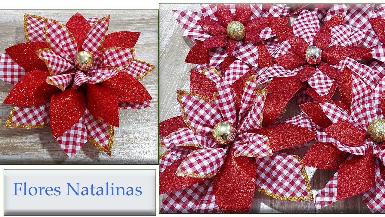 Flores Natalinas Para Decorar A Árvore ou Fazer Arranjos De Natal