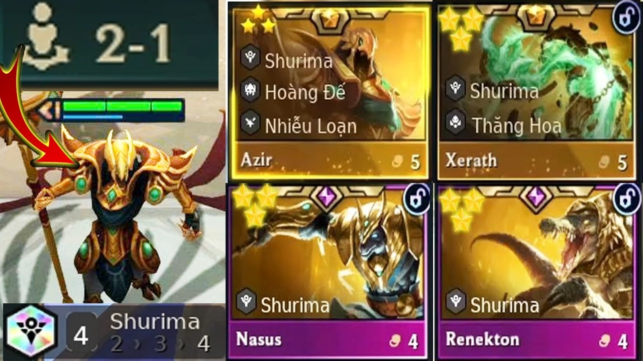 VÒNG 2.1 CÓ AZIR VÀ CÁI KẾT DÁT VÀNG ĐỘI HÌNH SHURIMA ĐẤM COOK LUÔN GALIO 3 SAO .