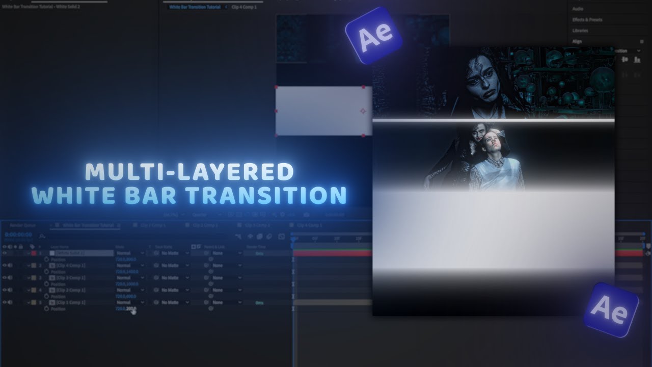 White Bar Transition | After Effects Tutorial