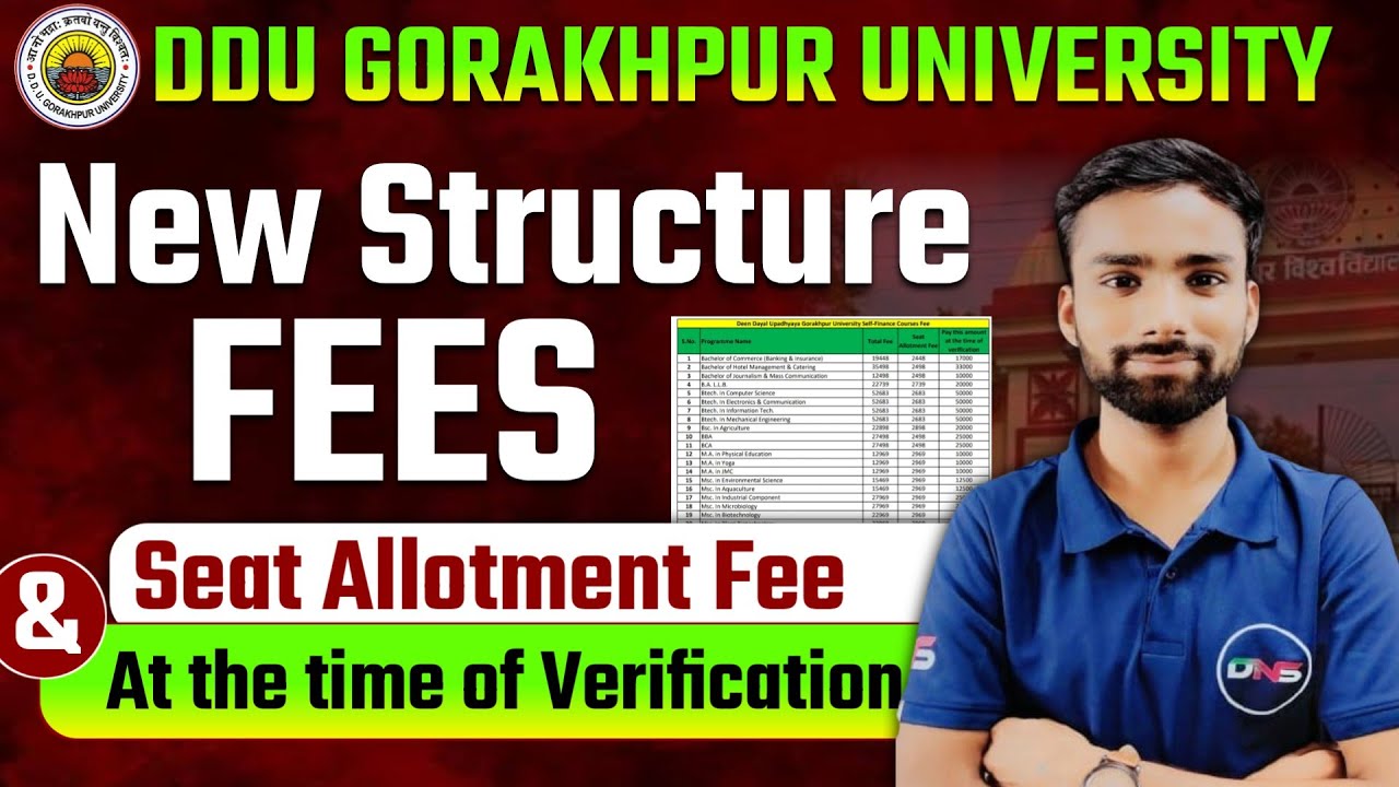DDU Gorakhpur University Fee Structure 2024-25 | DDU University Admission Fee 2024 | Abhiman Sir DNS