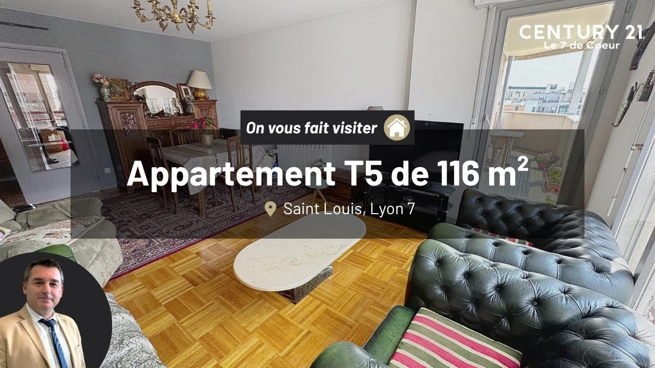 Visite d’un grand appartement T5 avec terrasses – Lyon 7 | Century 21 Le 7 de Cœur