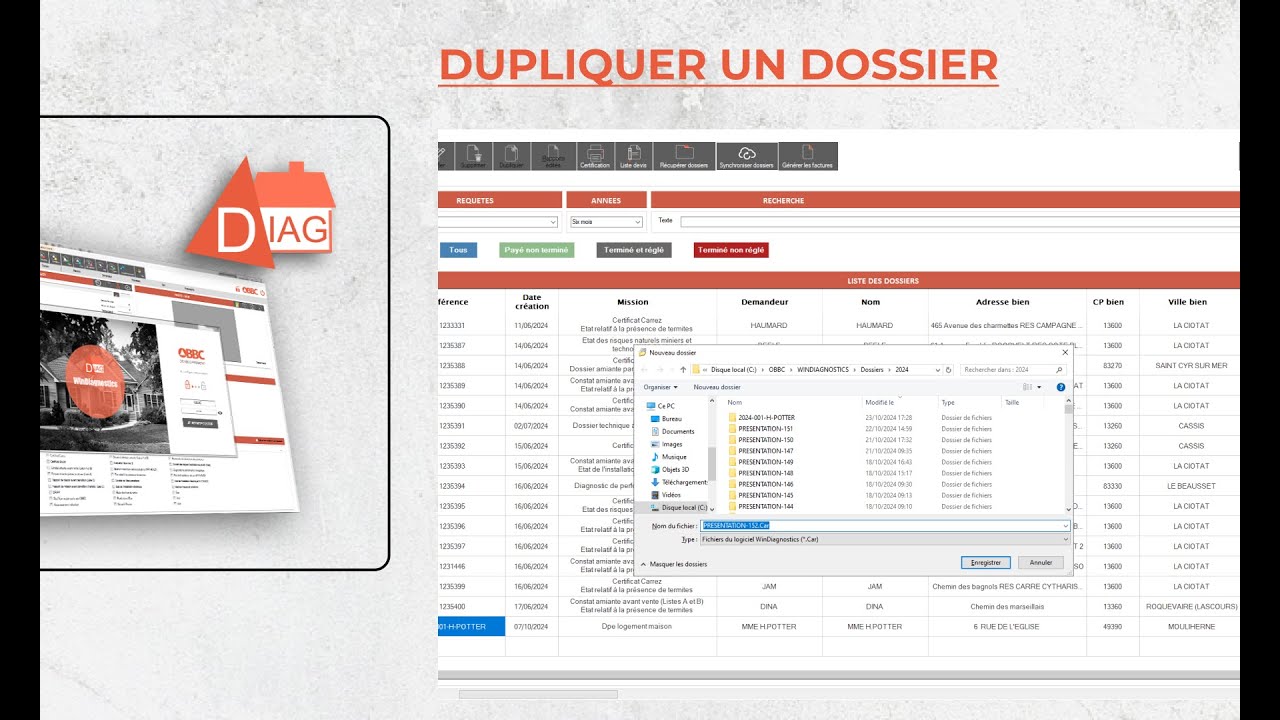 [OBBC - WinDiagnostics] Dupliquer un dossier