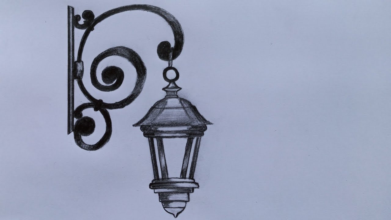 How To Draw a Lamp Sketch Easy for beginners | Step by Step |
