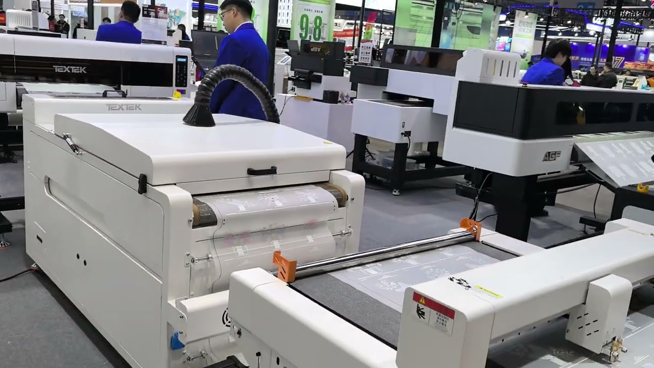 TEXTEK 60 cm DTF Printer with flatbed belt powder shaker and DTF cutter machine