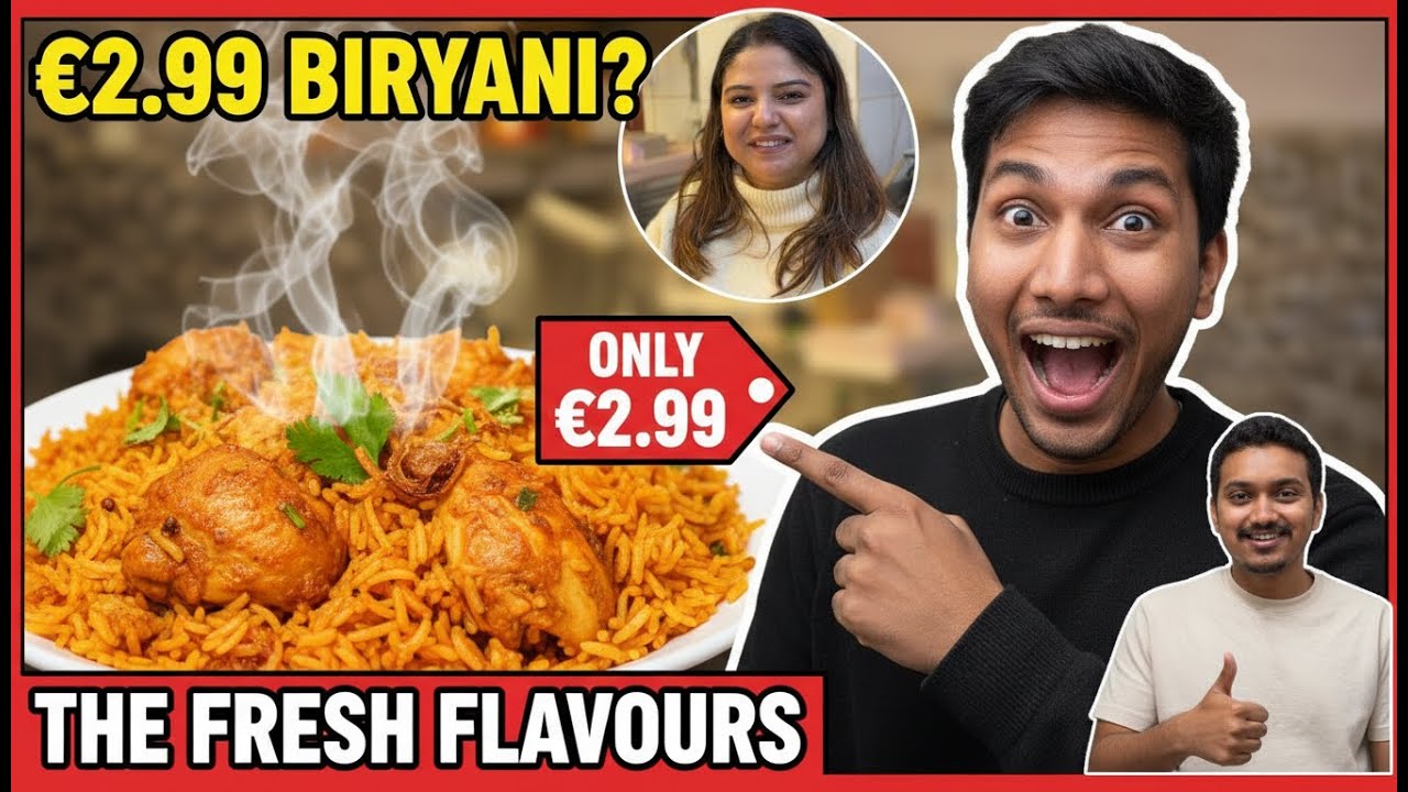 &euro;2.99 CHICKEN BIRYANI in GERMANY?! 🇩🇪 Indian Restaurant Hidden Gem!