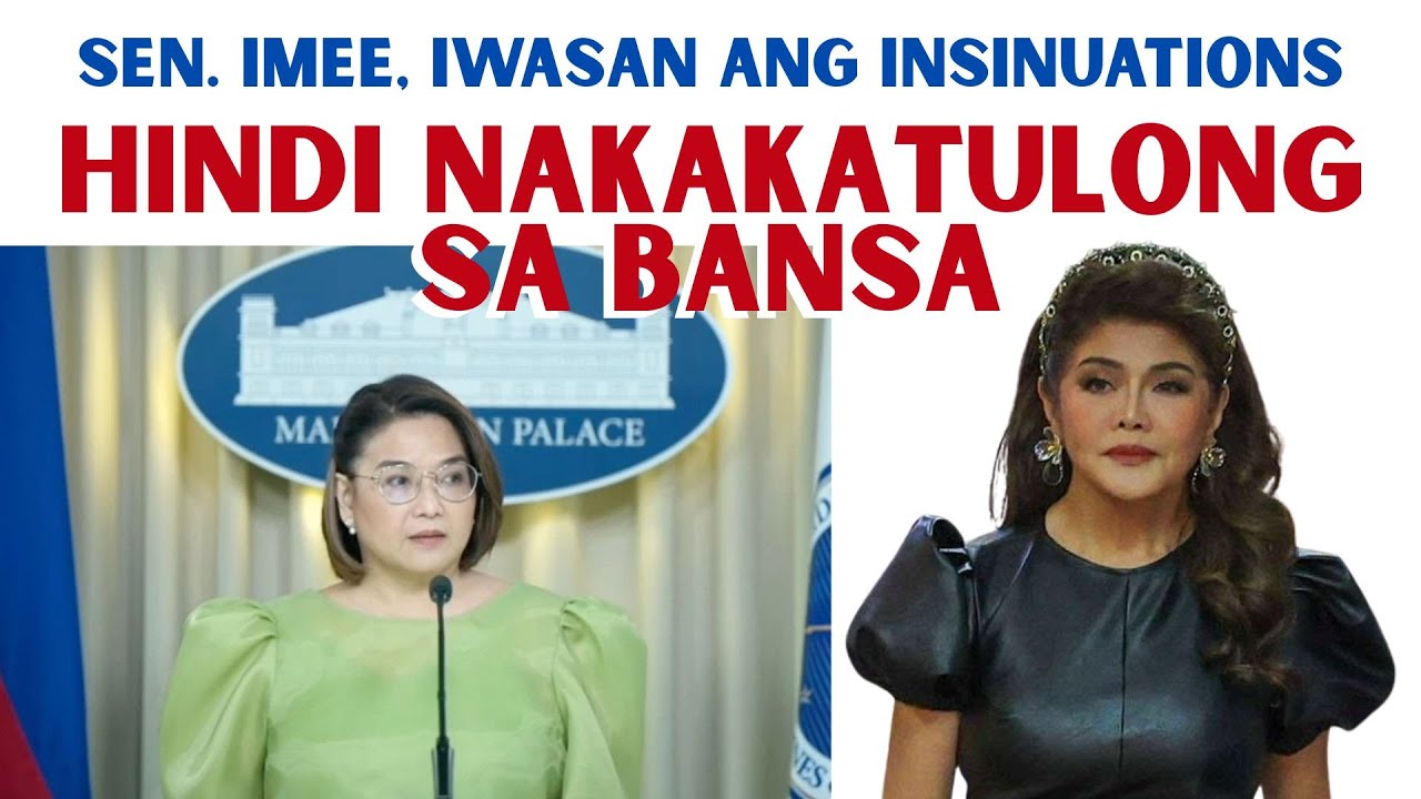 SEN. IMEE IWASAN ANG INSINUATIONS.  HINDI NAKAKATULONG SA BANSA