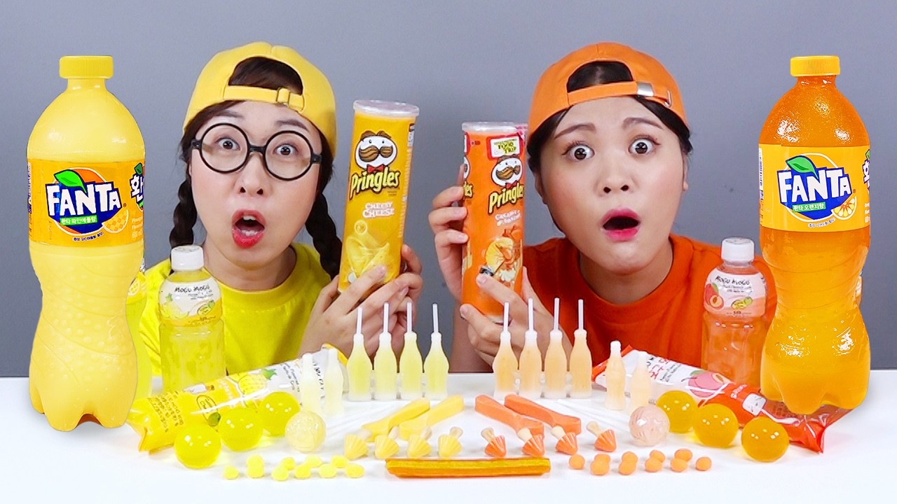 Yellow VS Orange Chocolate Jelly Challenge DONA