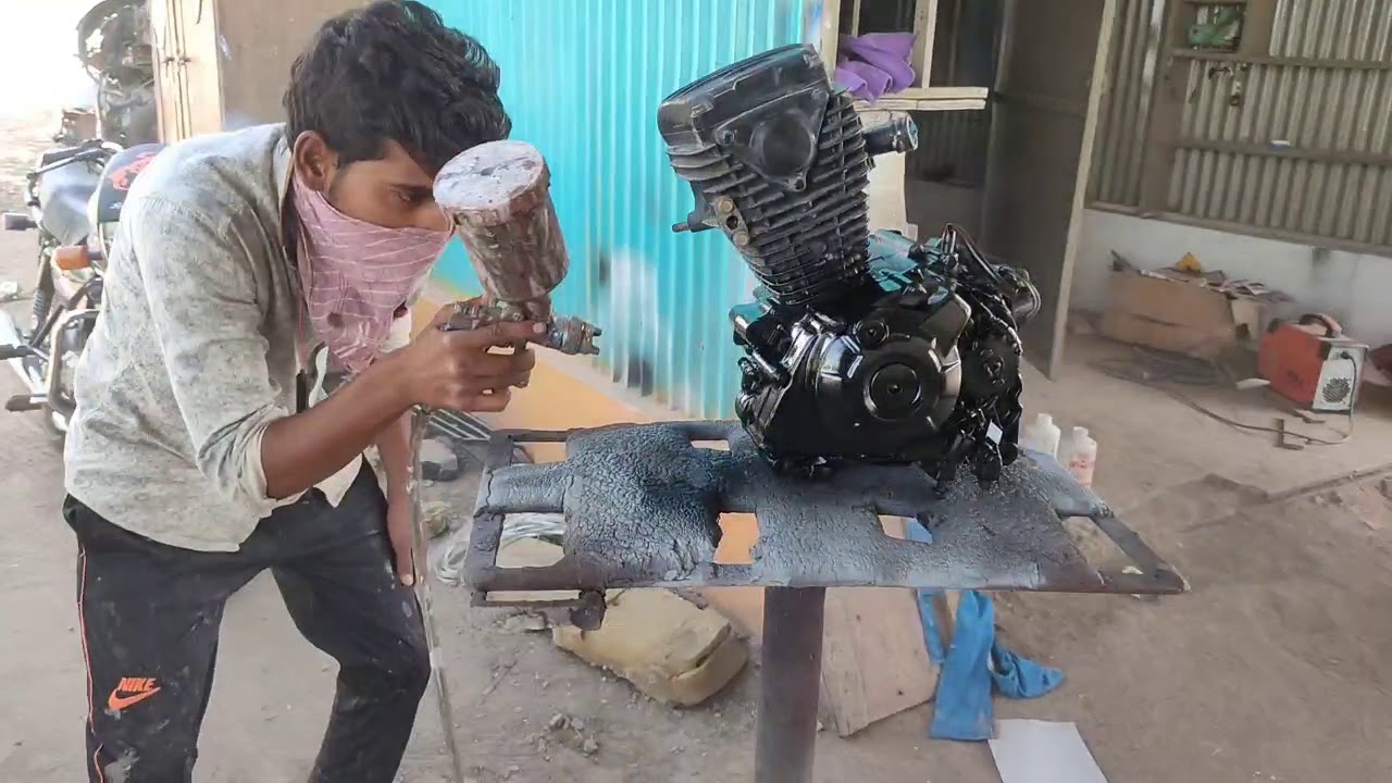 Bike Engine Re-Painting Process। Hero Passion Engine Painting And Restoration In Hindi#The_sam_Pawar