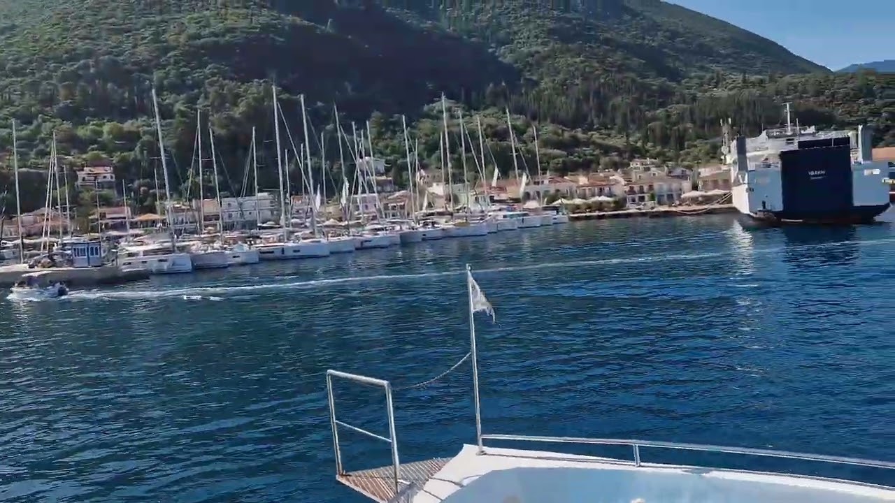 Arriving at the port of Sami Kefalonia with the Lefkada Palace boat - Greece