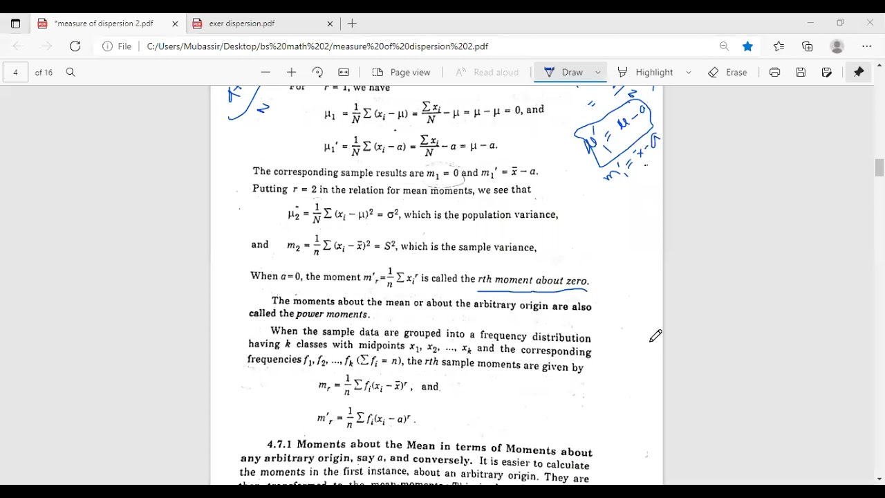 moments and moments ratio