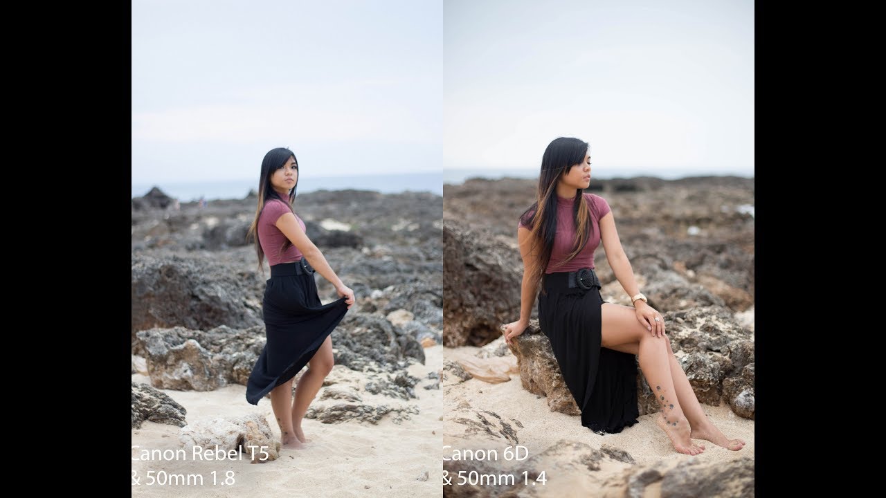 Canon Rebel T5 50mm f1.8 VS Canon 6D 50mm f1.4 BTS and side by side photos