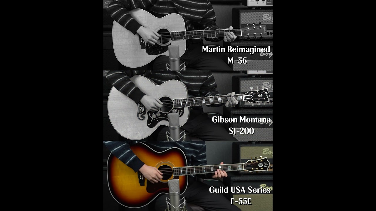 Martin, Gibson, Guild Acoustic Guitar Comparison Demo  #guitar #뮤직포스