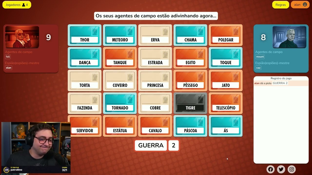 ALANZOKA JOGANDO CODENAMES COM OS AMIGOS (MOUNT, CAP E FALL) - COMPLETO