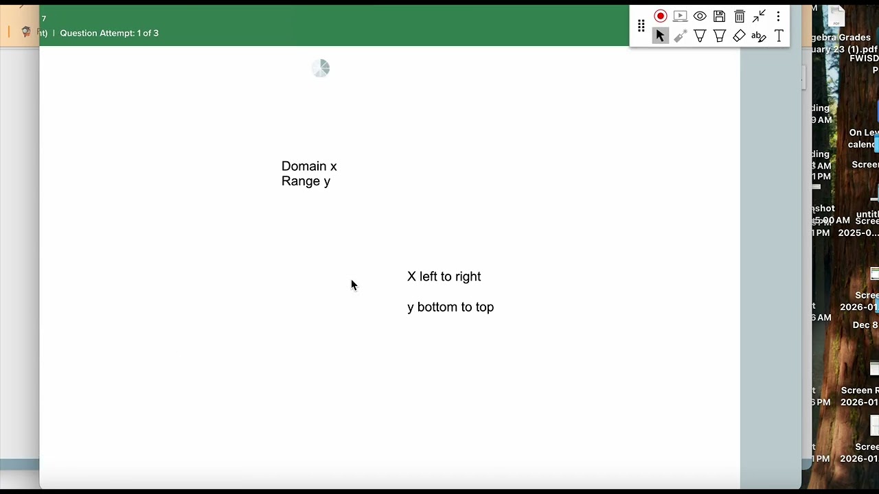 STAAR Review #4 Domain and Range ALEKS