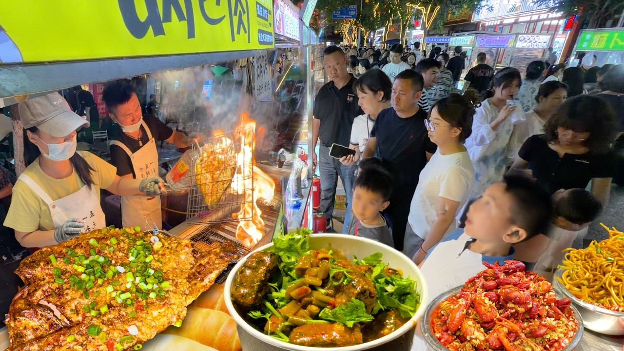 Packed China Night Market: Endless Street Food, Clean & Lively