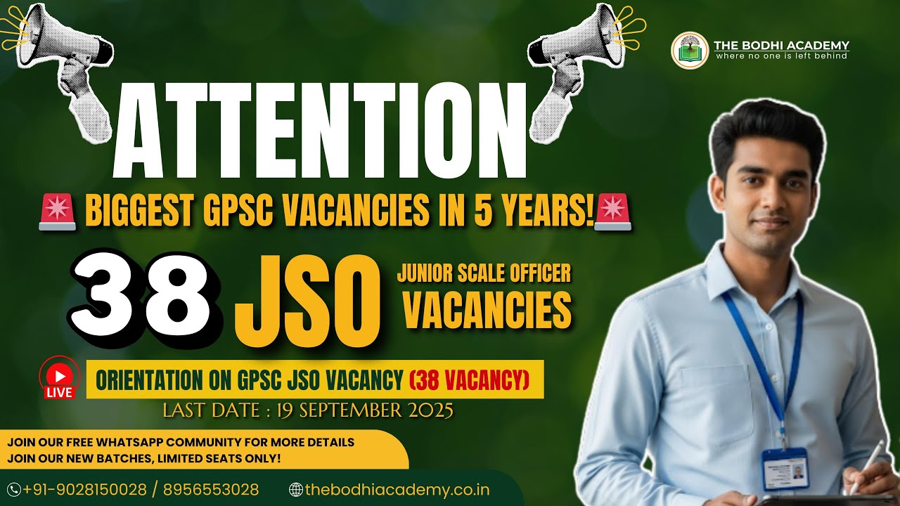 GOA - PSC JSO: Orientation on 38 vacancies (GPSC Jr Scale Officer). Must for every GPSC JSO Aspirant
